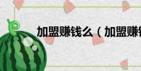 加盟賺錢么(加盟賺錢做老板)