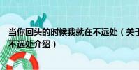 當你回頭的時候我就在不遠處(關于當你回頭的時候我就在不遠處介紹)