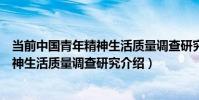 當前中國青年精神生活質量調查研究(關于當前中國青年精神生活質量調查研究介紹)