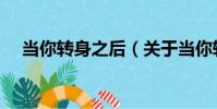 當你轉身之后(關于當你轉身之后介紹)