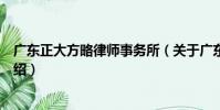廣東正大方略律師事務所(關于廣東正大方略律師事務所介紹)