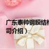 廣東泰帥鋼膜結構有限公司（關于廣東泰帥鋼膜結構有限公司介紹）
