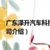 廣東澤升汽車科技有限公司（關于廣東澤升汽車科技有限公司介紹）
