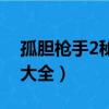 孤膽槍手2秘籍大全隱藏點（孤膽槍手2秘籍大全）