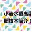 小麥水稻高粱施肥技術（關于小麥水稻高粱施肥技術簡介）