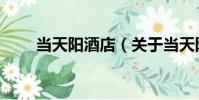 當天陽酒店(關于當天陽酒店介紹)