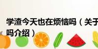學渣今天也在煩惱嗎(關于學渣今天也在煩惱嗎介紹)