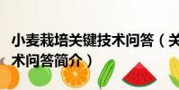 小麥栽培關鍵技術問答(關于小麥栽培關鍵技術問答簡介)