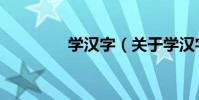 學漢字(關于學漢字介紹)