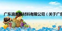 廣東浪美新材料有限公司(關于廣東浪美新材料有限公司介紹)