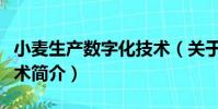 小麥生產數字化技術(關于小麥生產數字化技術簡介)