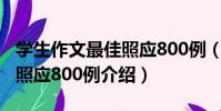 學生作文最佳照應800例(關于學生作文最佳照應800例介紹)