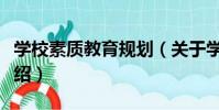 學校素質教育規劃(關于學校素質教育規劃介紹)