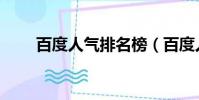 百度人氣排名榜(百度人氣榜投票)