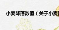 小麥降落數值(關于小麥降落數值簡介)