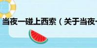 當夜一碰上西索(關于當夜一碰上西索介紹)