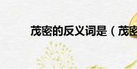 茂密的反義詞是(茂密的反義詞)