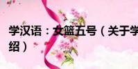 學漢語:女籃五號(關于學漢語:女籃五號介紹)