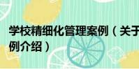 學校精細化管理案例(關于學校精細化管理案例介紹)