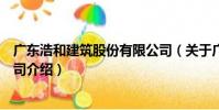 廣東浩和建筑股份有限公司(關于廣東浩和建筑股份有限公司介紹)