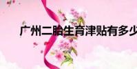 廣州二胎生育津貼有多少(廣州二胎)