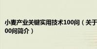 小麥產業關鍵實用技術100問(關于小麥產業關鍵實用技術100問簡介)