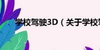 學校駕駛3D(關于學校駕駛3D介紹)