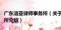 廣東洛亞律師事務所(關于廣東洛亞律師事務所介紹)