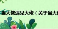 當大佬遇見大佬(關于當大佬遇見大佬介紹)