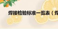 焊接檢驗標準一覽表(焊接檢驗標準)