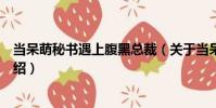 當呆萌秘書遇上腹黑總裁(關于當呆萌秘書遇上腹黑總裁介紹)