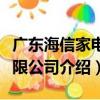 廣東海信家電有限公司（關于廣東海信家電有限公司介紹）