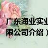 廣東海業實業有限公司（關于廣東海業實業有限公司介紹）
