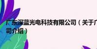 廣東深藍光電科技有限公司(關于廣東深藍光電科技有限公司介紹)