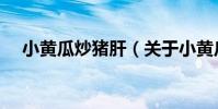 小黃瓜炒豬肝(關于小黃瓜炒豬肝簡介)