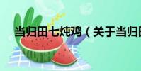 當歸田七燉雞(關于當歸田七燉雞介紹)
