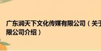 廣東潤天下文化傳媒有限公司(關于廣東潤天下文化傳媒有限公司介紹)