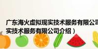 廣東海火虛擬現實技術服務有限公司(關于廣東海火虛擬現實技術服務有限公司介紹)