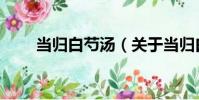 當歸白芍湯(關于當歸白芍湯介紹)