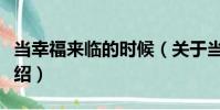當幸福來臨的時候(關于當幸福來臨的時候介紹)