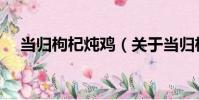 當歸枸杞燉雞(關于當歸枸杞燉雞介紹)