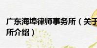 廣東海埠律師事務所(關于廣東海埠律師事務所介紹)