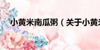 小黃米南瓜粥(關于小黃米南瓜粥簡介)