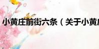 小黃莊前街六條(關于小黃莊前街六條簡介)