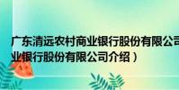 廣東清遠農村商業銀行股份有限公司(關于廣東清遠農村商業銀行股份有限公司介紹)