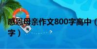 感恩母親作文800字高中(感恩母親作文800字)