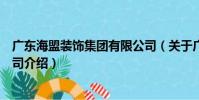 廣東海盟裝飾集團有限公司(關于廣東海盟裝飾集團有限公司介紹)