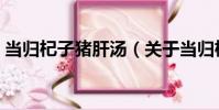 當歸杞子豬肝湯(關于當歸杞子豬肝湯介紹)