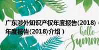廣東涉外知識產權年度報告(2018)(關于廣東涉外知識產權年度報告(2018)介紹)