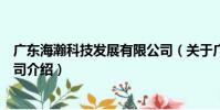廣東海瀚科技發展有限公司(關于廣東海瀚科技發展有限公司介紹)
